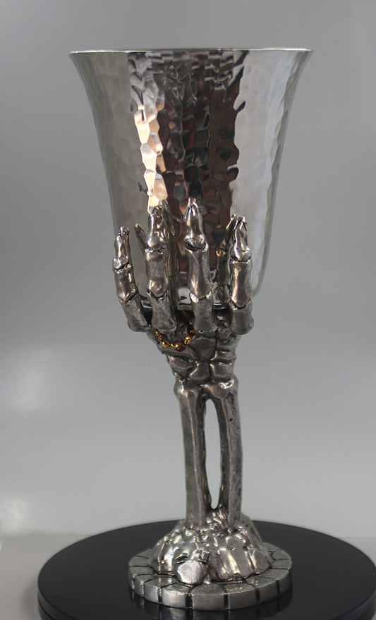 Skeleton Hand Pewter Goblet