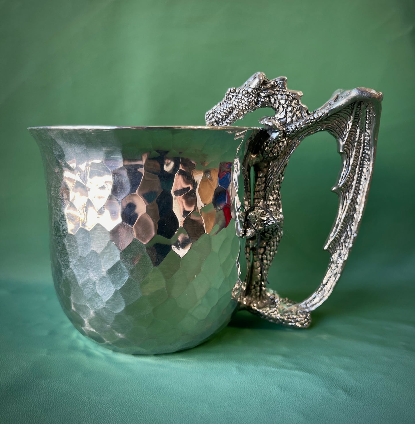 Drinking Dragon Pewter Cup